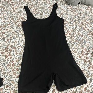 SHEIN Black Ribbed Jumpsuit